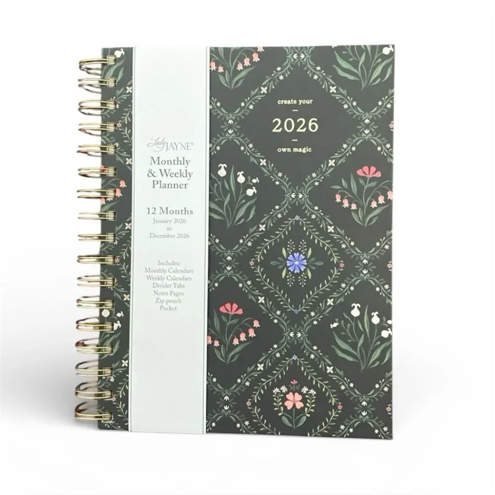 Lady Jayne Floral 2026 Monthly & Weekly Planner – NWT